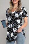 LONGYUAN Womens Tunic Tops 2025 Short Sleeve Shirts Summer Casual