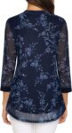 Timeson Women’s 3/4 Sleeve Blouses Casual V Neck Dress Shirts