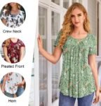 LONGYUAN Womens Tunic Tops 2025 Short Sleeve Shirts Summer Casual