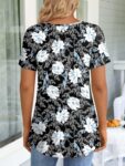 LONGYUAN Womens Tunic Tops 2025 Short Sleeve Shirts Summer Casual